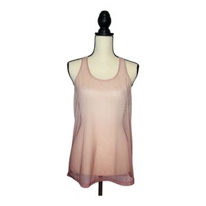 Victoria's Secret Victoria Sport Top Pink Ombre Sheer Racerback Scoop Neck Sz M